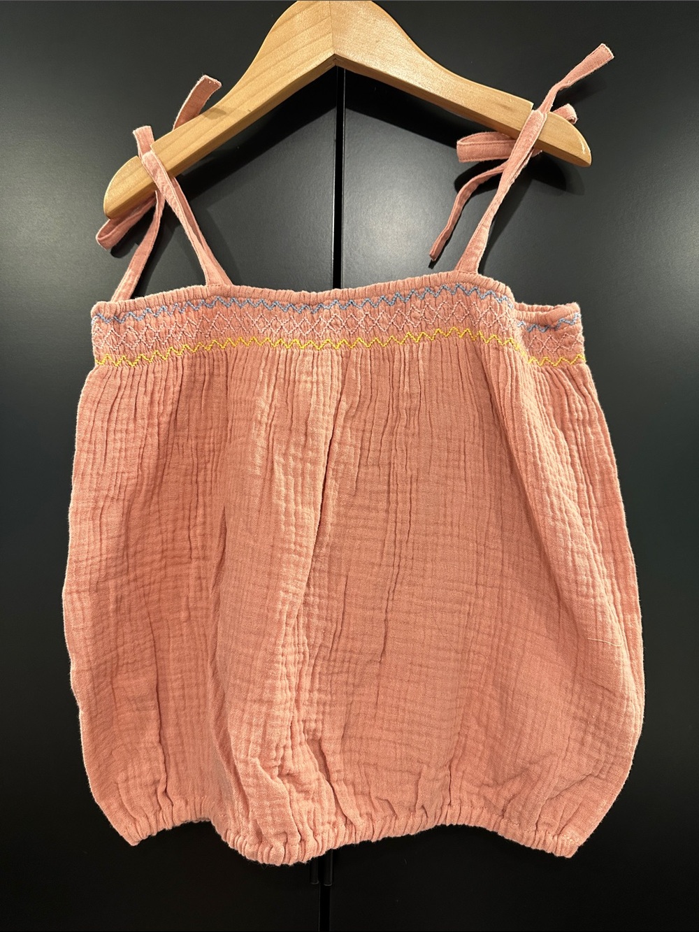 NEW The Sunday Collective Smocked Cotton Gauze Camisole Top